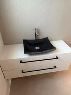 Wasbak met kastje en kraan - 120cm, Huis en Inrichting, Badkamer | Badkamermeubels, Ophalen, Gebruikt, 100 tot 150 cm, Minder dan 100 cm