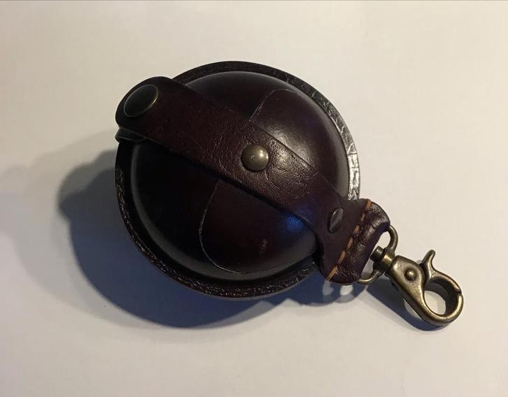 Bruin  Hardleren Runderleer Beurs.  - fantasy-, Sieraden, Tassen en Uiterlijk, Portemonnees, Zo goed als nieuw, Overige merken