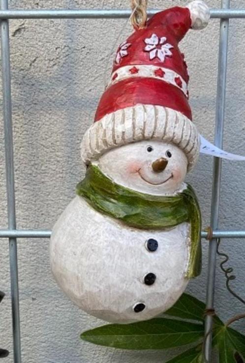 ORNAMENT SNEEUWPOP MET MUTS NIEUW, Antiek en Kunst, Curiosa en Brocante, Ophalen of Verzenden