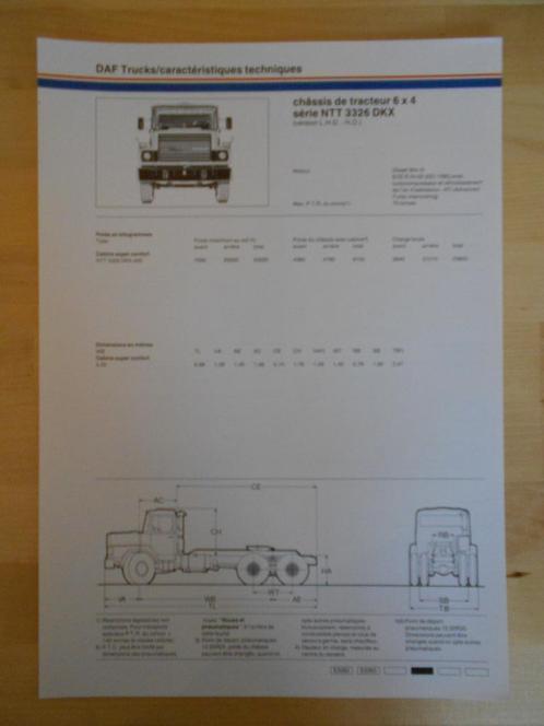 DAF N3300 Technische Specificatie 1984 6x4 Torpedo 3300 NTT, Boeken, Auto's | Folders en Tijdschriften, Zo goed als nieuw, Overige merken