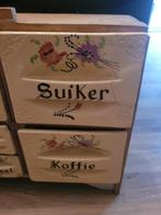 Zeer oud kruidenrek met gruttersbakken, Antiek en Kunst, Curiosa en Brocante, Ophalen of Verzenden