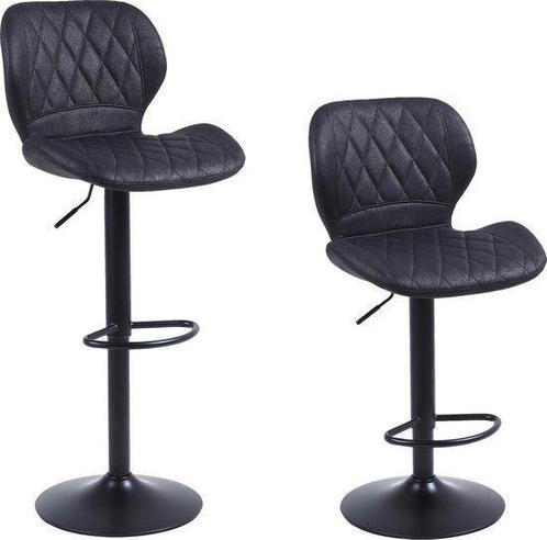 Alora barkruk alice zwart 2 per set barstoelen barset, Huis en Inrichting, Barkrukken, Nieuw, 60 tot 90 cm, Leer, 1 kruk, In hoogte verstelbaar