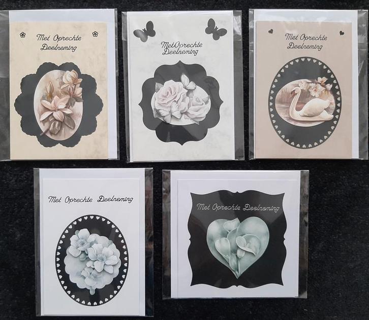 Setje 3D Condoleance Wenskaarten, Ophalen In Gemert, Hobby en Vrije tijd, Kaarten | Zelfgemaakt, Nieuw, Overige thema's, Verzenden