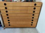Massief houten papierkast of tekeningenkast, Ophalen, 100 tot 150 cm, 5 laden of meer, 75 cm of meer