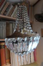 kroonluchter ;glas ,lengte  60cm, Huis en Inrichting, Lampen | Hanglampen, Ophalen of Verzenden, Gebruikt, Glas, 50 tot 75 cm