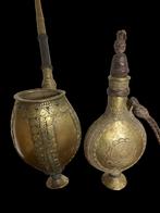 Brass pipe &  Tabacco  snuff bottle Hausa people Nigeria, Ophalen of Verzenden