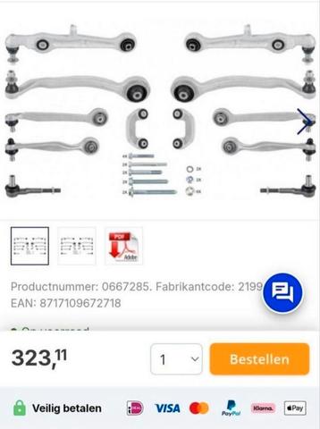 Nieuwe vooras en draagarmen L & R beschikbaar voor biedingen