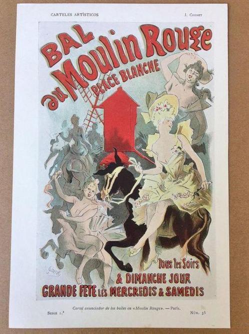 Moulin Rouge origineel jugendstil affiche 1901 Jules Cheret, Antiek en Kunst, Kunst | Litho's en Zeefdrukken, Verzenden