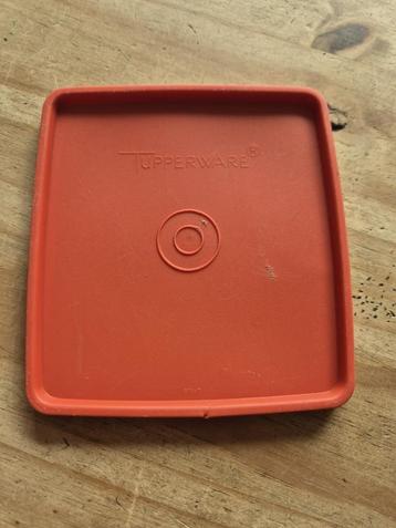 Tupperware 671-7 deksel rechthoek Oranje 14 x 13cm beschikbaar voor biedingen