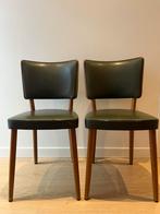 Twee groene vintage stoelen, Huis en Inrichting, Stoelen, Ophalen, Gebruikt, Twee, Overige kleuren