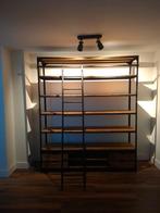 Industriële Boekenkast met Ladder & Lades, Huis en Inrichting, Kasten | Boekenkasten, Ophalen, Gebruikt, 200 cm of meer, 150 tot 200 cm