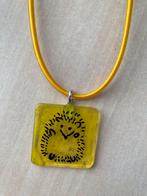 Geel glazen hanger egel, Sieraden, Tassen en Uiterlijk, Geel, Nieuw, Ophalen of Verzenden, Overige materialen