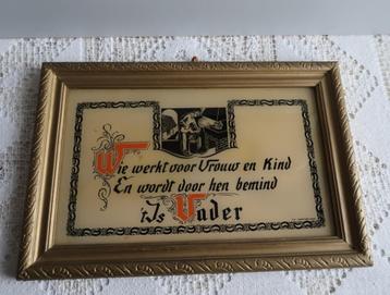 Prent vader “gouden” lijst met glasplaat S.A. Impriver, Gand beschikbaar voor biedingen