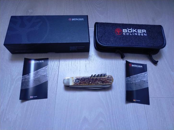 Boker trio cpm Cru-wear hertshoorn zakmes, Caravans en Kamperen, Kampeergereedschap, Nieuw, Ophalen of Verzenden