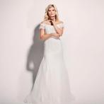 Trouwjurk maat 38 off the shoulder, Ophalen of Verzenden, Zo goed als nieuw, Wit, Trouwjurk