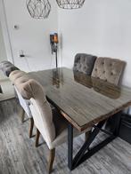 Richmond Eettafel + 4 Dubbelman Stoelen (Zo Goed Als Nieuw), Huis en Inrichting, Ophalen, Zo goed als nieuw, Modern, 4 tot 6 stoelen