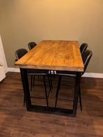 Bartafel mangohout met stoelen, Huis en Inrichting, Tafels | Eettafels, Ophalen, 100 tot 150 cm, 50 tot 100 cm, Zo goed als nieuw