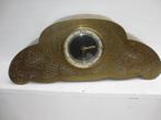 Antieke art deco klok jaren 30 messing plaat versierd, Antiek en Kunst, Ophalen of Verzenden