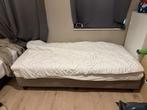 Boxspring 1 persoon  bed taupe/beige  90x200cm, Huis en Inrichting, Ophalen, 90 cm, Eenpersoons, Beige