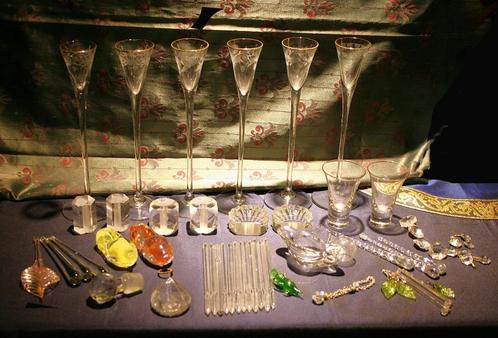 Lot kristallen en glazen objecten, Antiek en Kunst, Antiek | Glas en Kristal, Ophalen of Verzenden