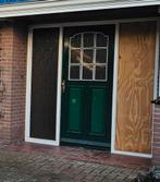 Hardhout voordeur met glas, Doe-het-zelf en Verbouw, Deuren en Horren, Ophalen, Gebruikt, 80 tot 100 cm, 200 tot 215 cm