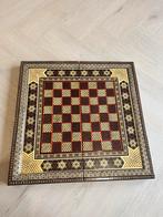 Handgemaakte Perzische Backgammon & Schaakbord – Khatam4949, Ophalen of Verzenden, Zo goed als nieuw, Zilver, Overige materialen