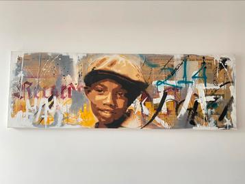 Prachtig streetart schilderij van Rodrigo Izolag 180 x 60 cm beschikbaar voor biedingen