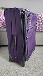 Paarse Reiskoffer met Wieltjes, Sieraden, Tassen en Uiterlijk, Tassen | Reistassen en Weekendtassen, Ophalen, Uitschuifbare handgreep