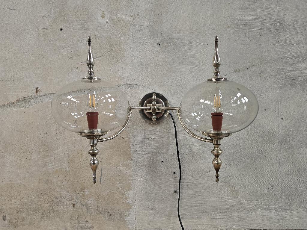 Sciolari Mid Century Design Wandlamp | Chroom Wand Lamp, Ophalen of Verzenden, Gebruikt, Glas, Vintage Retro Mid Century Design Space Age