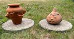 Aardbeien bloempot en knoflookpot van terra cotta, Ophalen, Zo goed als nieuw