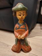 Vintage japans geisha vrouw van hout gesneden decoratie, Antiek en Kunst, Kunst | Beelden en Houtsnijwerken, Verzenden