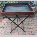 Vintage Dienbladtafel met Smeedijzeren Onderstel, Antiek en Kunst, Ophalen