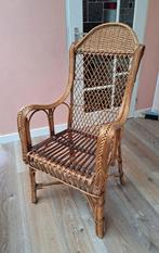 Rieten stoel vintage, Ophalen, Zo goed als nieuw, Bruin, Eén