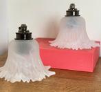 Vintage mat glazen lamp kapjes, Ophalen of Verzenden, Zo goed als nieuw, E27 (groot)