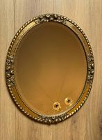 Ovale spiegel facet geslepen in fraaie goudkleurige lijst, Antiek en Kunst, Ophalen, Ovaal, Minder dan 50 cm, Minder dan 100 cm