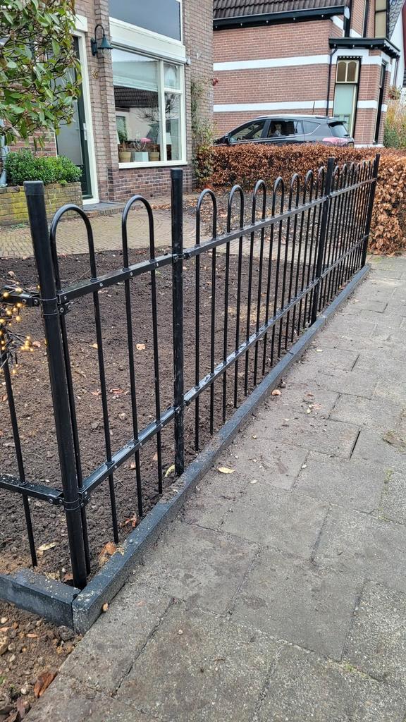 VidaXL Tuinhek - Zwart Metalen Hekwerk met poort, Tuin en Terras, Tuinhekken en Hekwerk, Nieuw, Tuinhek, IJzer, Met poort, Ophalen