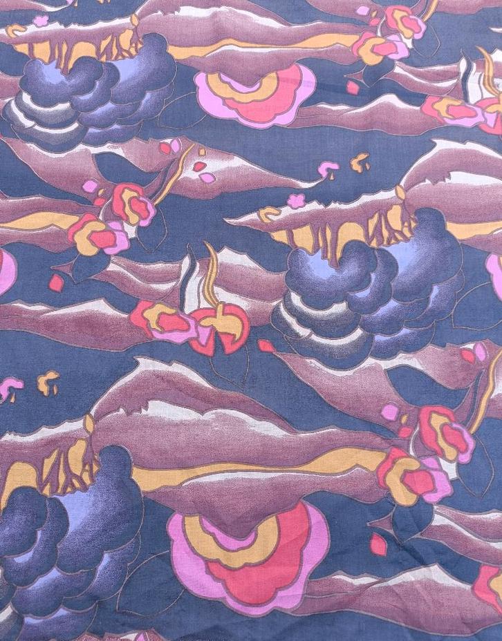 BIJNA GRATIS: Chiffon kunstzijde psychedelisch 98 cm breed, Hobby en Vrije tijd, Stoffen en Lappen, Nieuw, Overige materialen