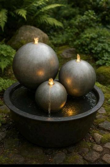 RVS Waterornament met Verlichting - Complete Set beschikbaar voor biedingen
