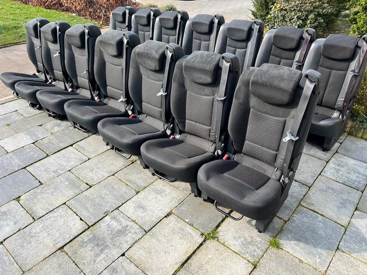 Zwart stoffen stoelen 3p gordel isofix zelfbouwcamper oldtim, Caravans en Kamperen, Camper-accessoires, Gebruikt, Ophalen of Verzenden