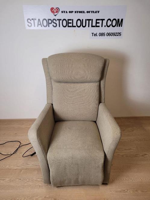 Sta op Stoel Stof Beige met 3 Motoren, Huis en Inrichting, Fauteuils, Zo goed als nieuw, Stof, 50 tot 75 cm, Minder dan 75 cm