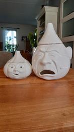 Vintage uienpot en knoflookpotje, Huis en Inrichting, Keuken | Servies, Ophalen, Zo goed als nieuw, Overige stijlen