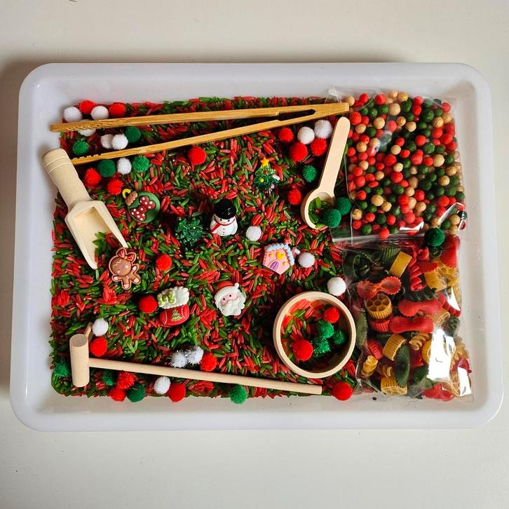 Speelbak compleet Kerst - sensorisch speelgoed, Kinderen en Baby's, Speelgoed | Educatief en Creatief, Nieuw, Ophalen of Verzenden