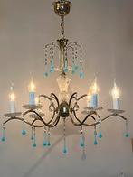 2 beschikbaar opaline azuur blauwe teardrop kroonluchters, Huis en Inrichting, Ophalen of Verzenden, Baak, Baak, Baak