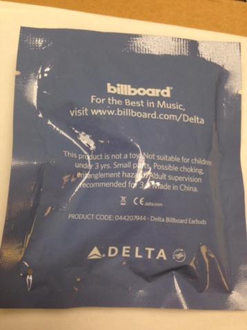 Delta Air Lines / Billboard oortelefoons Earphones - Nieuw beschikbaar voor biedingen