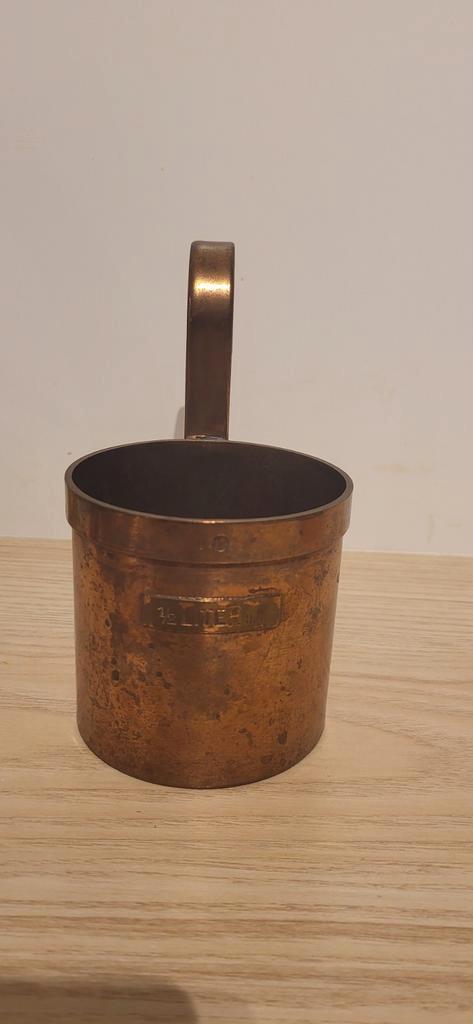 Vintage Koperen Maatbeker 1/2 Liter, Antiek en Kunst, Antiek | Koper en Brons, Koper, Ophalen