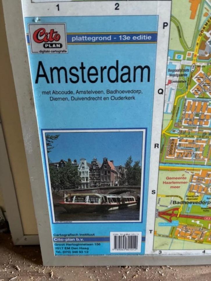 Plattegrond / stadkaart Amsterdam, Boeken, Atlassen en Landkaarten, Gelezen, Landkaart, Nederland, 1800 tot 2000, Ophalen