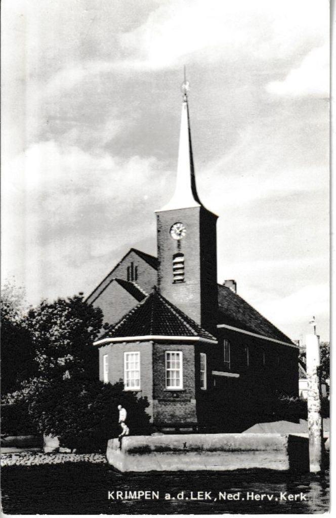 KRIMPEN aan de LEK - NED.HERV. KERK, Verzamelen, Ansichtkaarten | Nederland, Ongelopen, Zuid-Holland, Ophalen of Verzenden