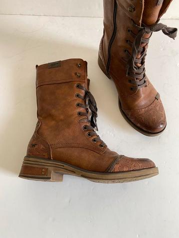 J549 Mustang maat 39 lage laarsjes boots laarzen bruin beschikbaar voor biedingen