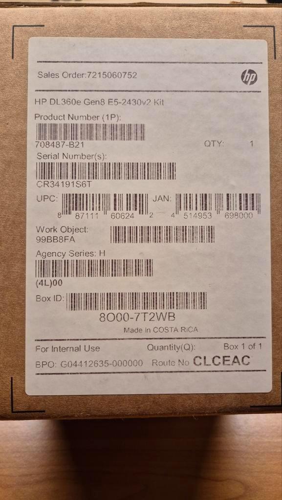 HP DL360e Gen8 E5-2430v2 Kit - Server, Telecommunicatie, Mobiele telefoons | Batterijen en Accu's, Nieuw, HP, Ophalen of Verzenden