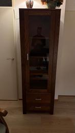 Houten vitrinekast met lades, Ophalen, 25 tot 50 cm, 50 tot 100 cm, 150 tot 200 cm